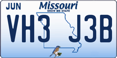 MO license plate VH3J3B