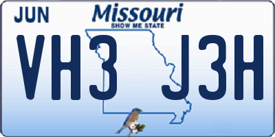 MO license plate VH3J3H