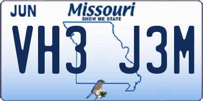 MO license plate VH3J3M