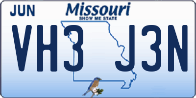 MO license plate VH3J3N