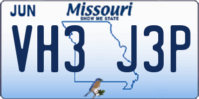 MO license plate VH3J3P