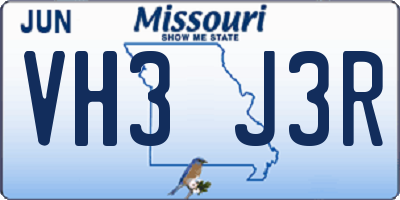 MO license plate VH3J3R