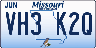 MO license plate VH3K2Q