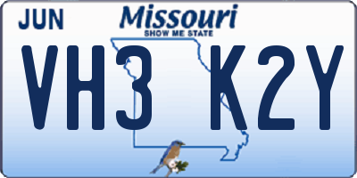 MO license plate VH3K2Y