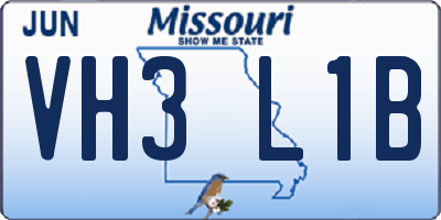 MO license plate VH3L1B