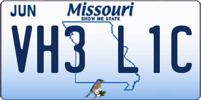 MO license plate VH3L1C