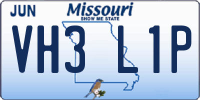 MO license plate VH3L1P