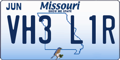 MO license plate VH3L1R