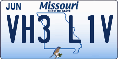 MO license plate VH3L1V
