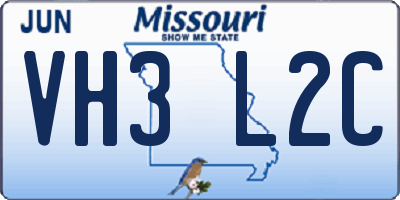 MO license plate VH3L2C