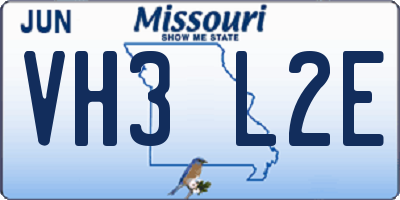 MO license plate VH3L2E