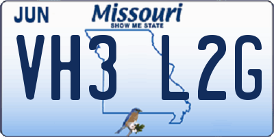 MO license plate VH3L2G