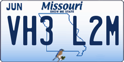 MO license plate VH3L2M