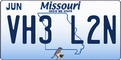 MO license plate VH3L2N