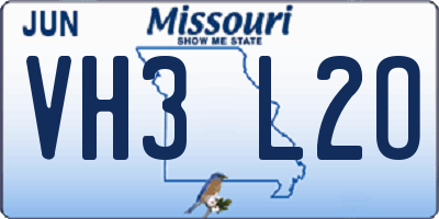 MO license plate VH3L2O