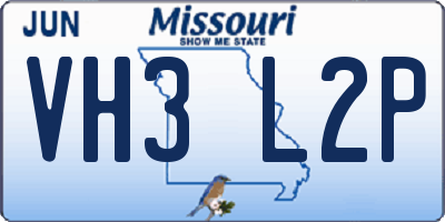 MO license plate VH3L2P