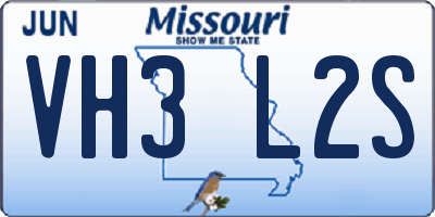 MO license plate VH3L2S