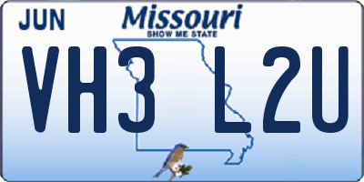 MO license plate VH3L2U