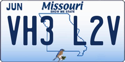 MO license plate VH3L2V