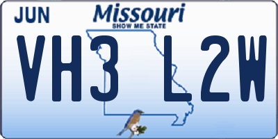 MO license plate VH3L2W