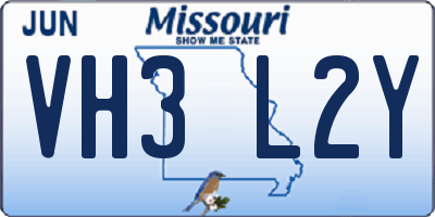 MO license plate VH3L2Y