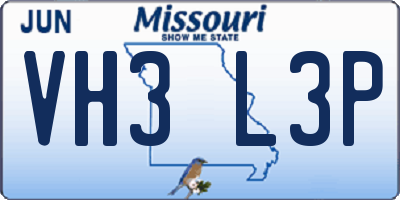MO license plate VH3L3P