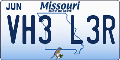 MO license plate VH3L3R