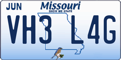 MO license plate VH3L4G