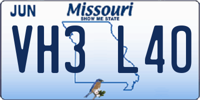 MO license plate VH3L4O