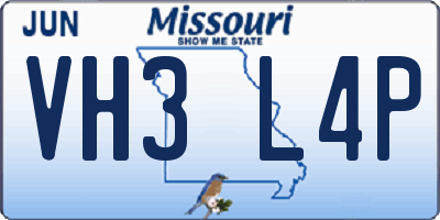 MO license plate VH3L4P