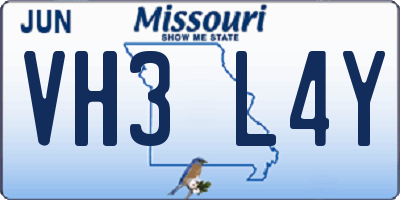 MO license plate VH3L4Y