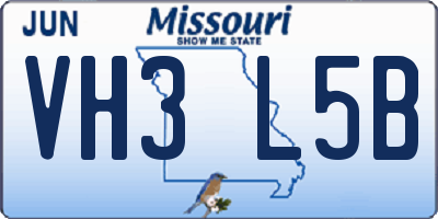 MO license plate VH3L5B