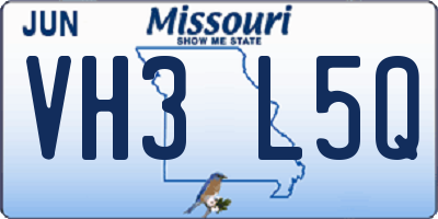 MO license plate VH3L5Q