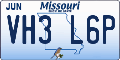 MO license plate VH3L6P