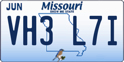 MO license plate VH3L7I