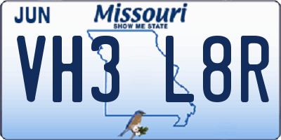 MO license plate VH3L8R