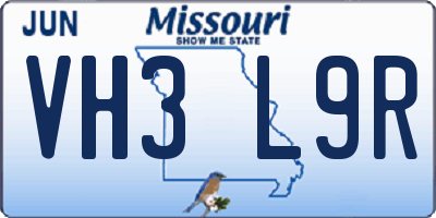 MO license plate VH3L9R