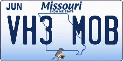 MO license plate VH3M0B