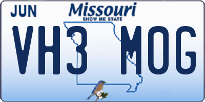 MO license plate VH3M0G