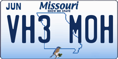 MO license plate VH3M0H