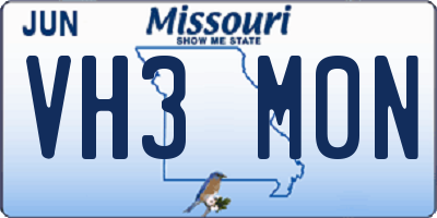 MO license plate VH3M0N