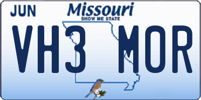 MO license plate VH3M0R