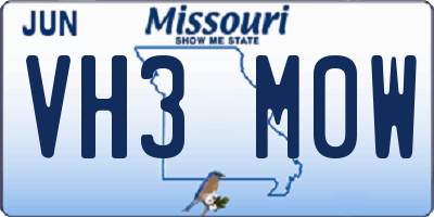 MO license plate VH3M0W