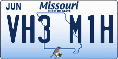 MO license plate VH3M1H