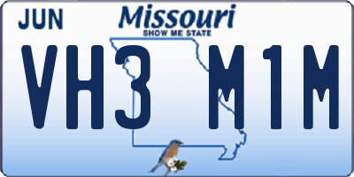 MO license plate VH3M1M