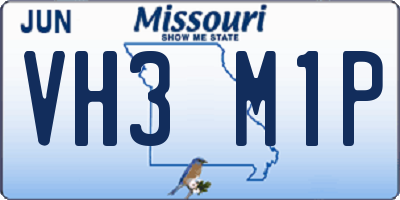 MO license plate VH3M1P