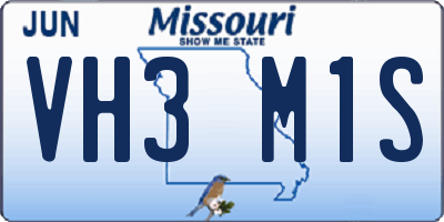 MO license plate VH3M1S
