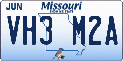 MO license plate VH3M2A