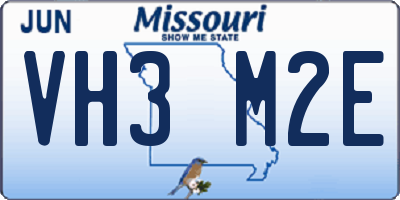 MO license plate VH3M2E
