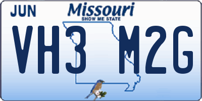 MO license plate VH3M2G
